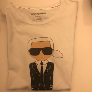 A Anime Karl Lagerfeld White t-shirt